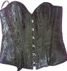 Adult Female Costumes to Hire - Black Corset - XL - damask pattern